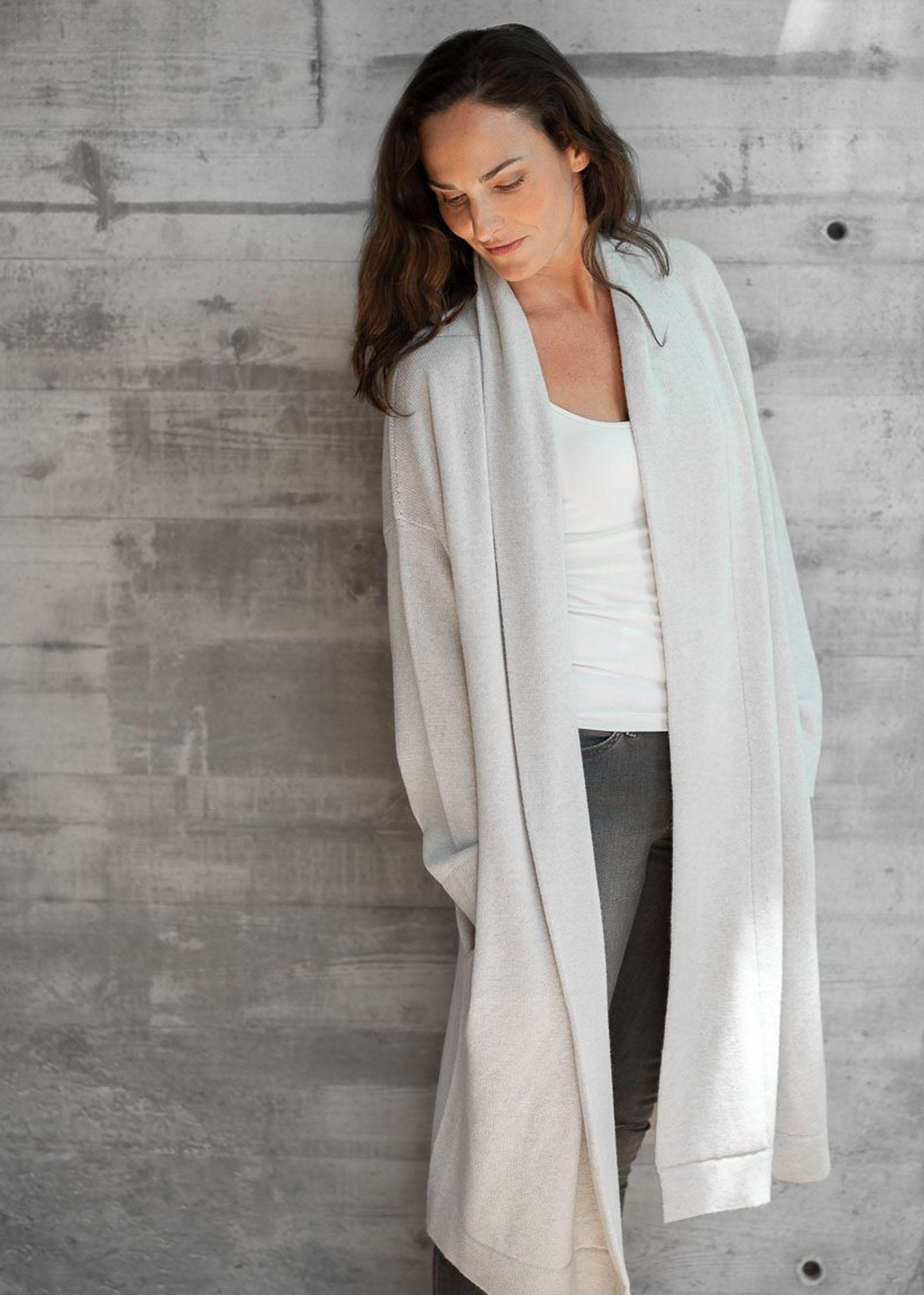 Grey shawl collar coat best sale