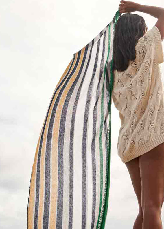 Stacy | Our stripe color cashmere shawl