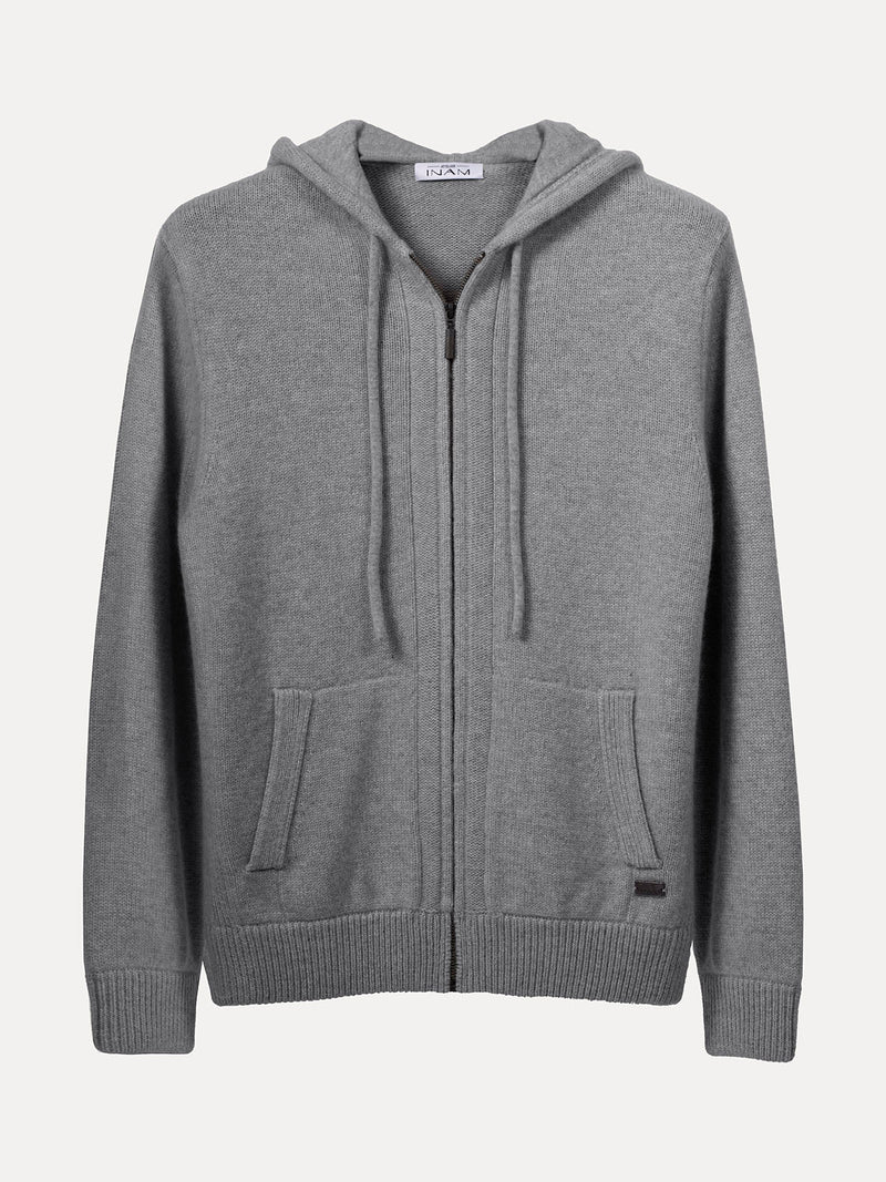 grey cashmere hoodie