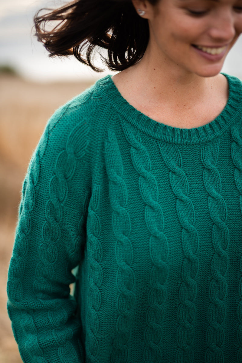 KAYLEY | Notre pull à col rond en tricot torsadé