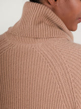 Rib-knit cashmere poncho