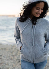 100% cashmere hoodie for ladies