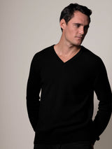 Men's Baby Cashmere V Neck Sweater black